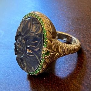 JUDITH RIPKA ring with mini emeralds